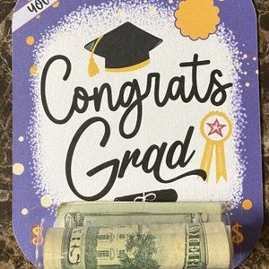 Congrats Grad Graduation Money Card Holder Unique Fun Gift
